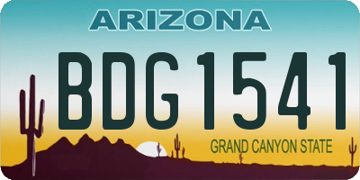 AZ license plate BDG1541