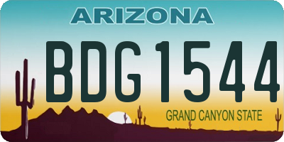 AZ license plate BDG1544