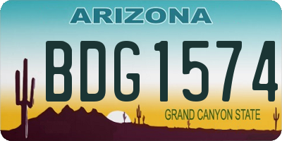 AZ license plate BDG1574