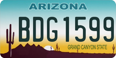 AZ license plate BDG1599