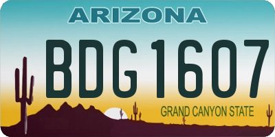 AZ license plate BDG1607