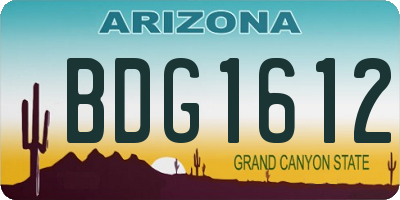 AZ license plate BDG1612