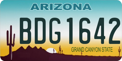 AZ license plate BDG1642