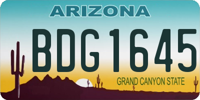 AZ license plate BDG1645