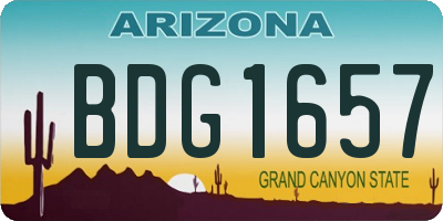 AZ license plate BDG1657