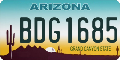 AZ license plate BDG1685