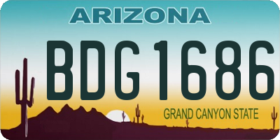 AZ license plate BDG1686