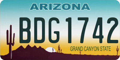 AZ license plate BDG1742