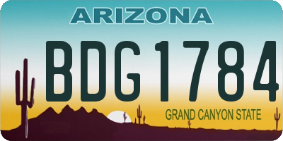 AZ license plate BDG1784