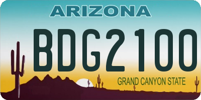 AZ license plate BDG2100