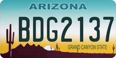 AZ license plate BDG2137