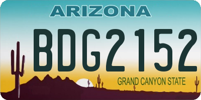 AZ license plate BDG2152