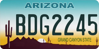 AZ license plate BDG2245