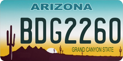 AZ license plate BDG2260