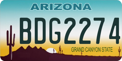 AZ license plate BDG2274