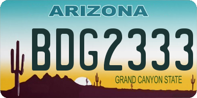 AZ license plate BDG2333