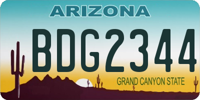 AZ license plate BDG2344