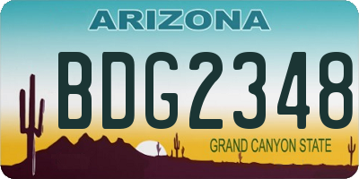 AZ license plate BDG2348