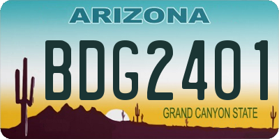 AZ license plate BDG2401