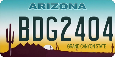 AZ license plate BDG2404