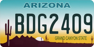 AZ license plate BDG2409