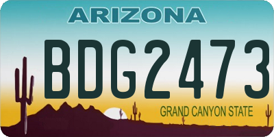 AZ license plate BDG2473