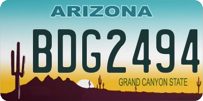 AZ license plate BDG2494