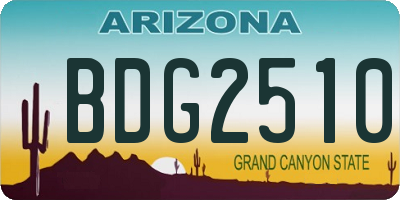 AZ license plate BDG2510