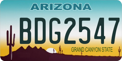 AZ license plate BDG2547