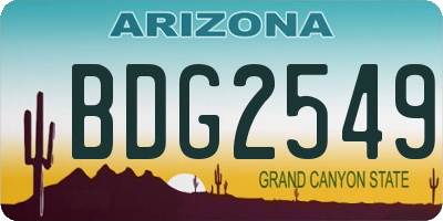 AZ license plate BDG2549