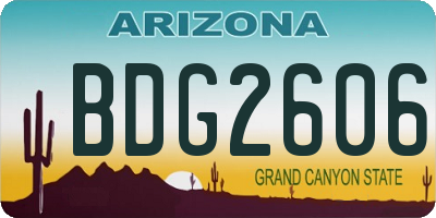 AZ license plate BDG2606