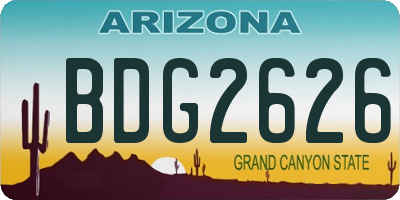 AZ license plate BDG2626