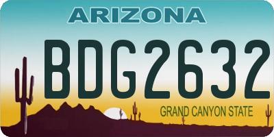 AZ license plate BDG2632