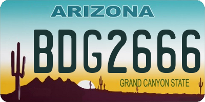 AZ license plate BDG2666