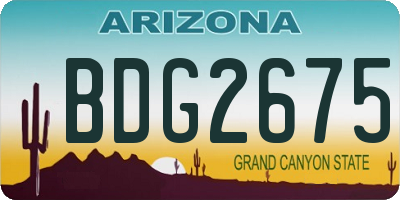 AZ license plate BDG2675