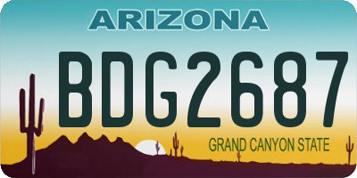 AZ license plate BDG2687