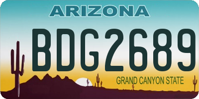 AZ license plate BDG2689