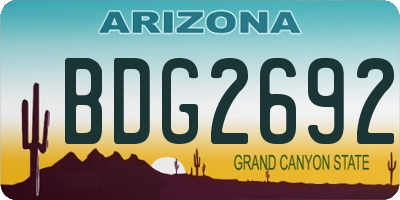 AZ license plate BDG2692