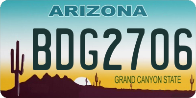 AZ license plate BDG2706