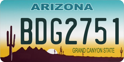 AZ license plate BDG2751