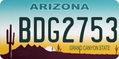 AZ license plate BDG2753