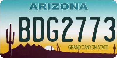 AZ license plate BDG2773