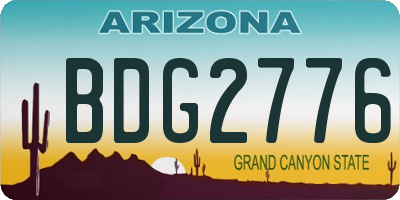 AZ license plate BDG2776