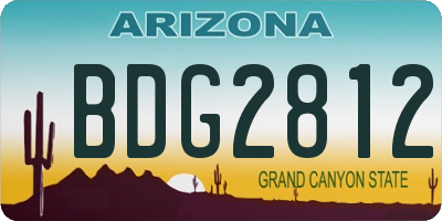 AZ license plate BDG2812