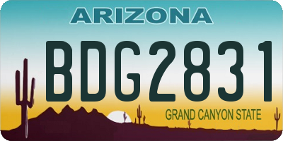 AZ license plate BDG2831