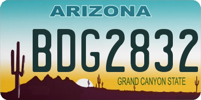 AZ license plate BDG2832