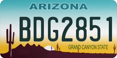 AZ license plate BDG2851