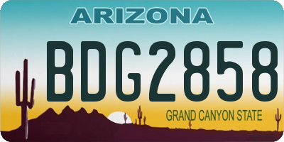 AZ license plate BDG2858