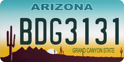 AZ license plate BDG3131