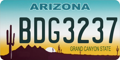 AZ license plate BDG3237